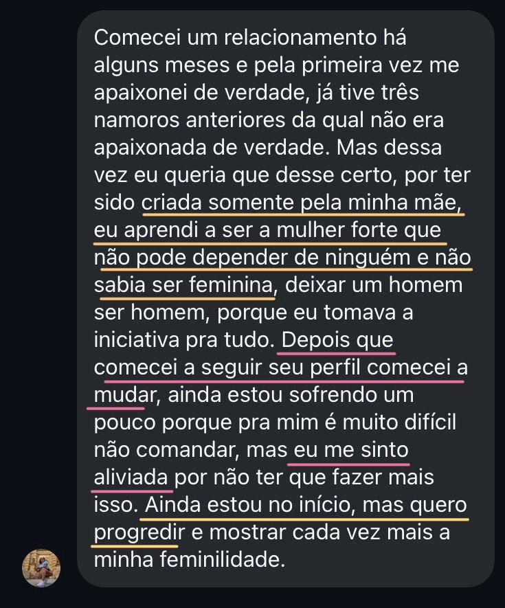 Depoimento de aluna